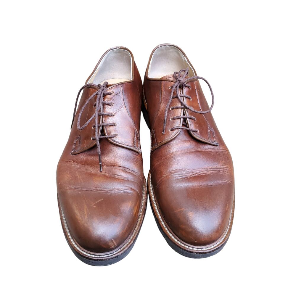 To Boot New York Brown Leather Lace Up Loafer Shoe Made in Italy Sz 8.5 - Picture 4 of 12